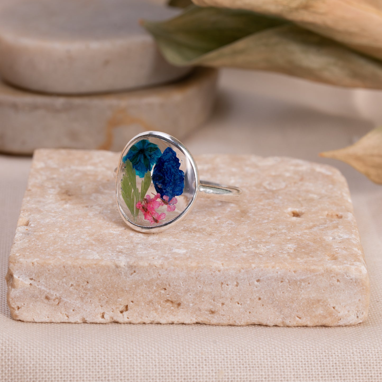 Handmade Floral Silver Ring