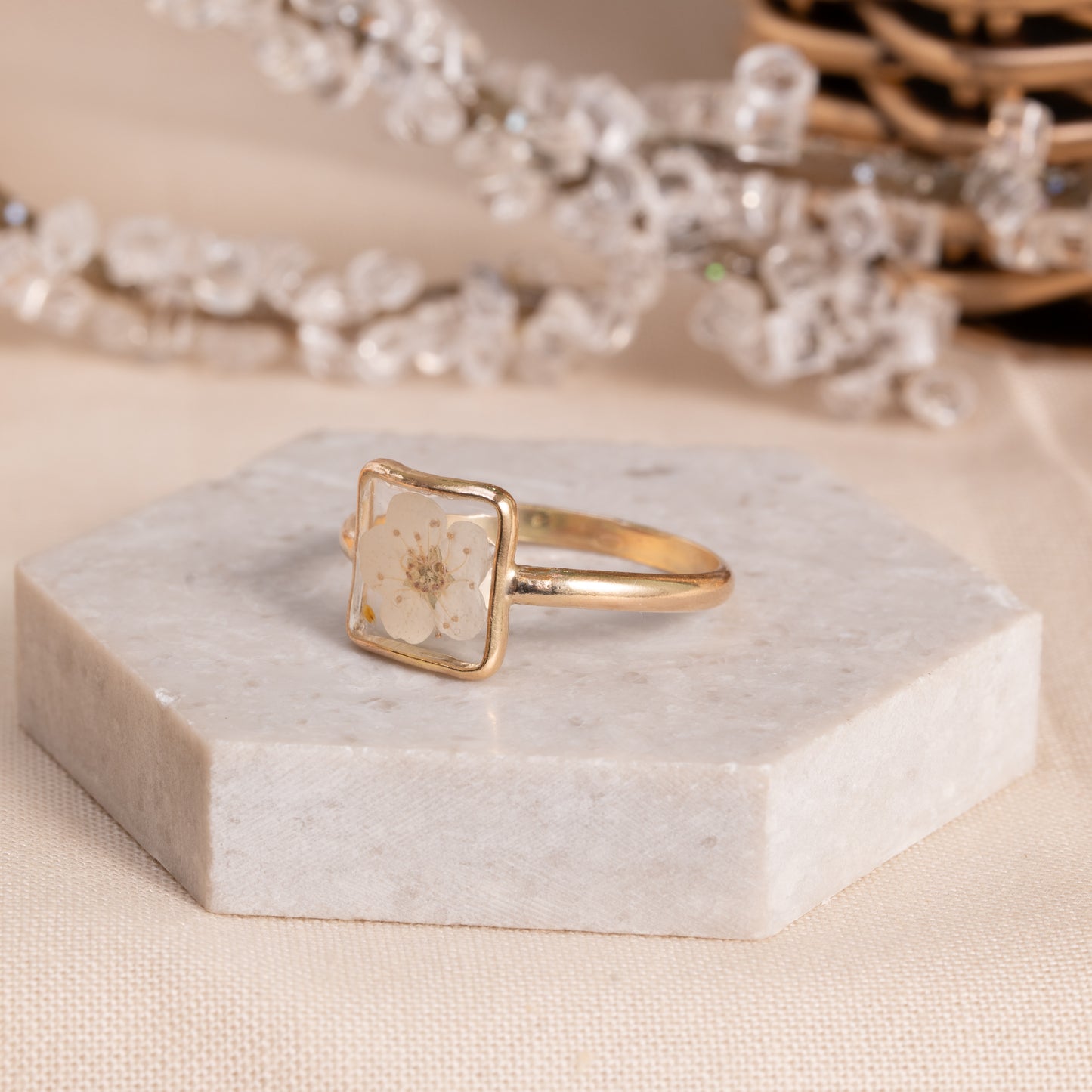 Botanical Ring in Gold-Filled Setting – Handcrafted Jewelry