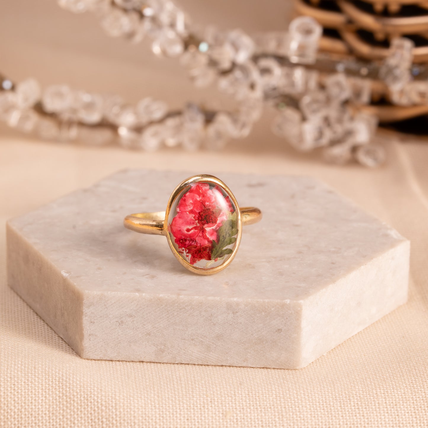 Floral Gold-Filled Ring – Handmade Gift for Her