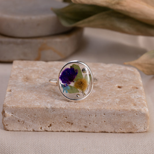 Real Flower Sterling Silver Ring – Unique Botanical Jewelry