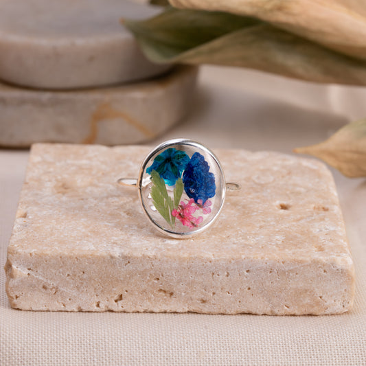 Handmade Floral Silver Ring