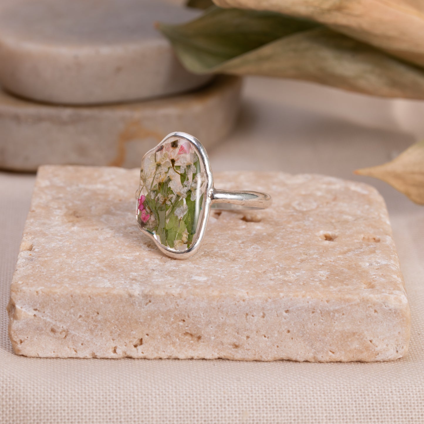 Unique Floral Silver Ring