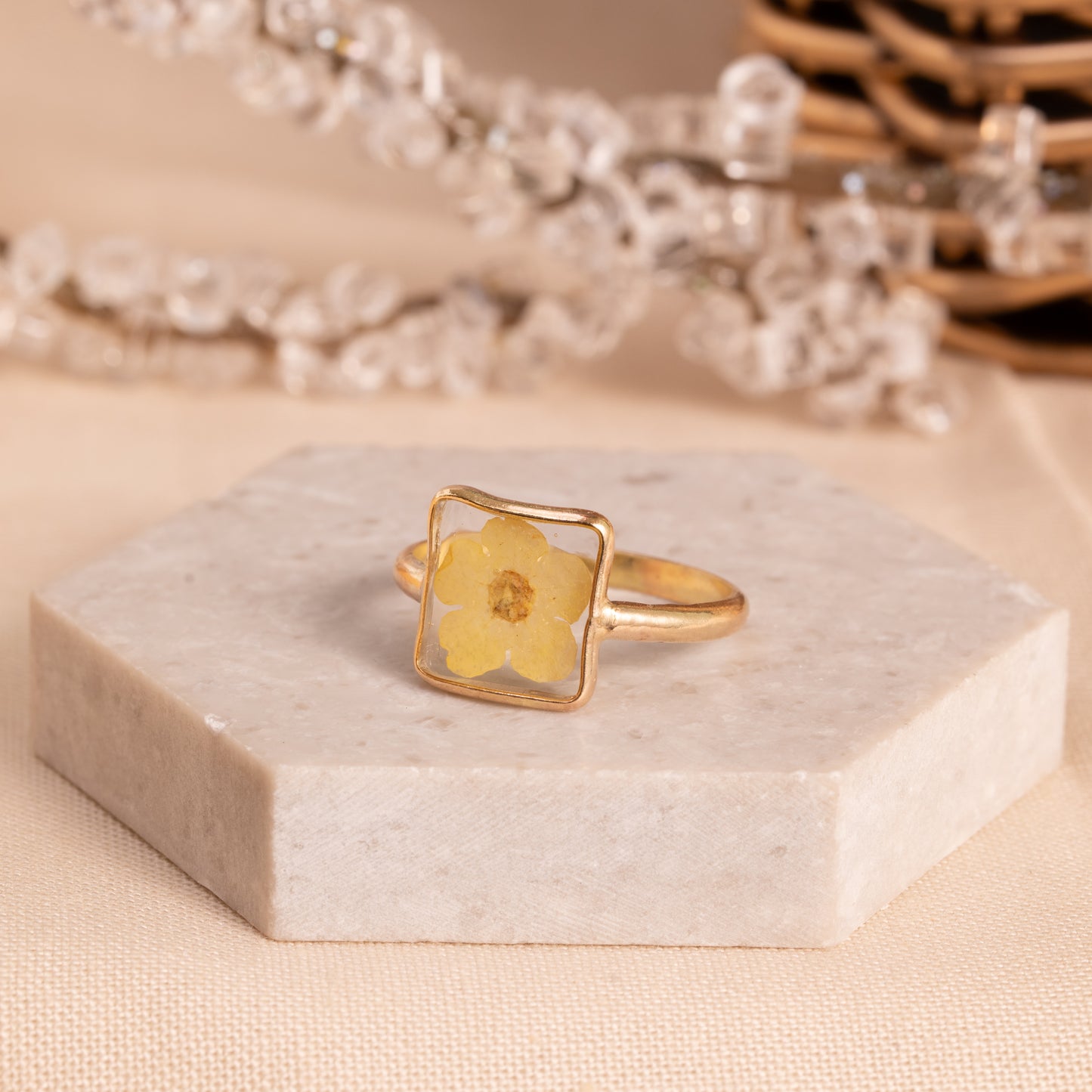 Handmade Gold-Filled Flower Ring – Nature-Inspired Jewelry Gift