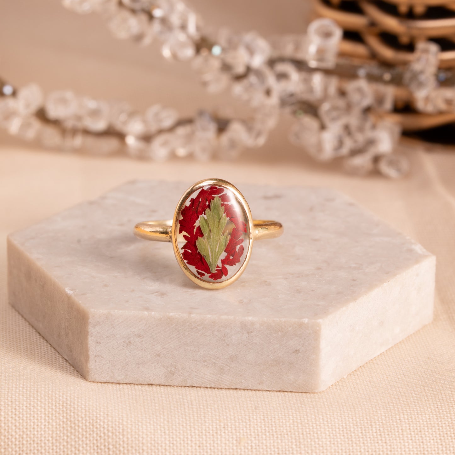 Flower Ring with Real Dried Flowers – Artisan Keepsake