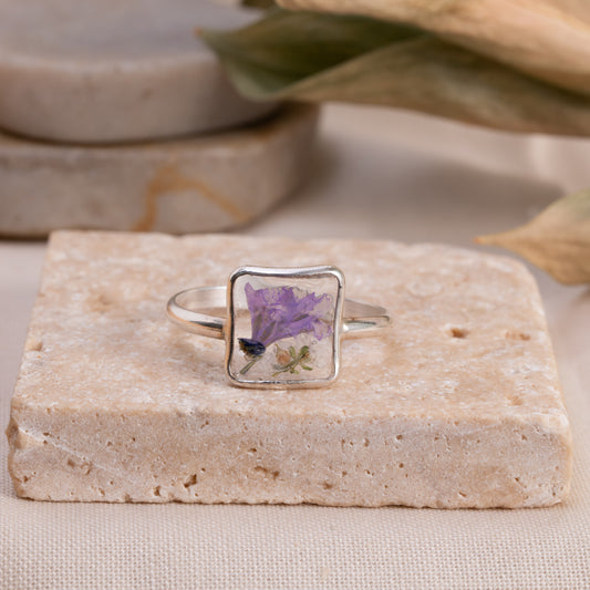 Flower Ring - Pressed Flowers - Sterling Silver