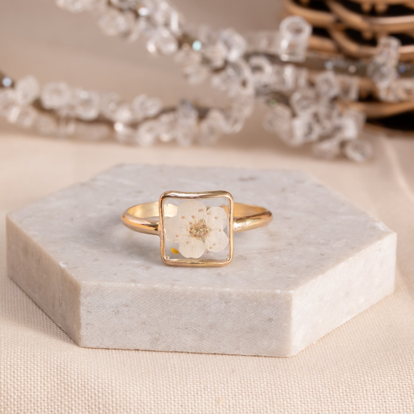 Botanical Ring in Gold-Filled Setting – Handcrafted Jewelry