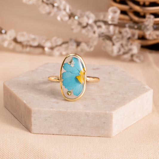 Flower Ring in Gold-Filled Setting – Handmade Jewelry