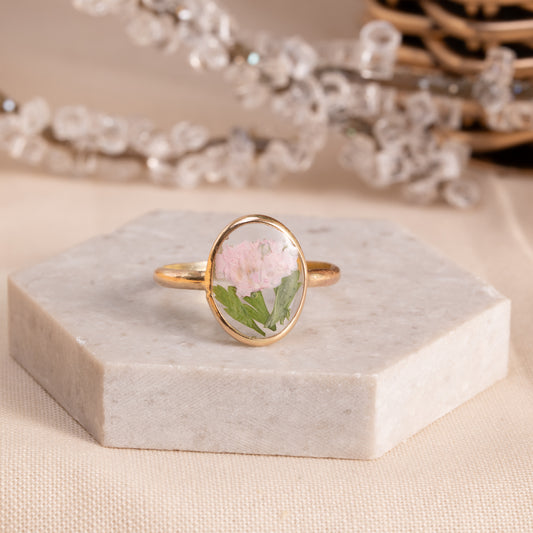 Handcrafted Floral Ring in Gold-Filled Metal – Artisan Collection