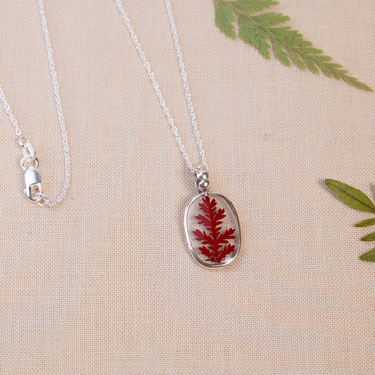 Pressed Flower Necklace in Sterling Silver – Nature-Inspired